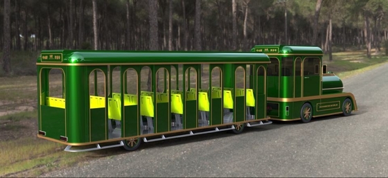 42 Seats Electric Trackless Train , Electric Tourist Train For Outside Recreation
