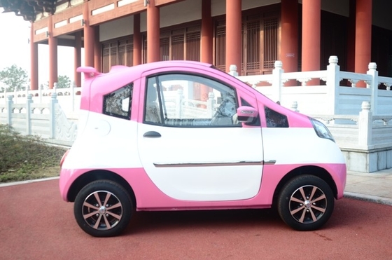 Pink Color 2 Seats Little Electric City Car 60 Volt Lead Acid Maintenance Free