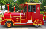 Electric Trackless Sightseeing Amusement Park Train Two Carriages 42 Seats